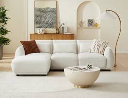 Electra Tech Xpress - FREEHOMAE-Modular L Shaped Couch with Removable Ottoman - White