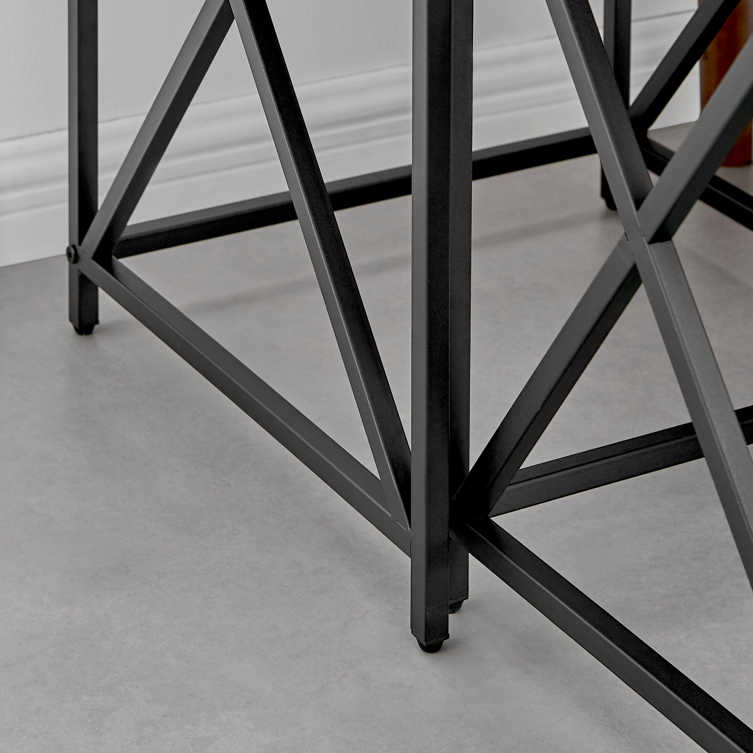 Alt View 7. Danya B - Modern Square Marble Finish Veneer Top Black Metal Frame Nesting End Tables - Black Marble Set of 2 - Black Marble.