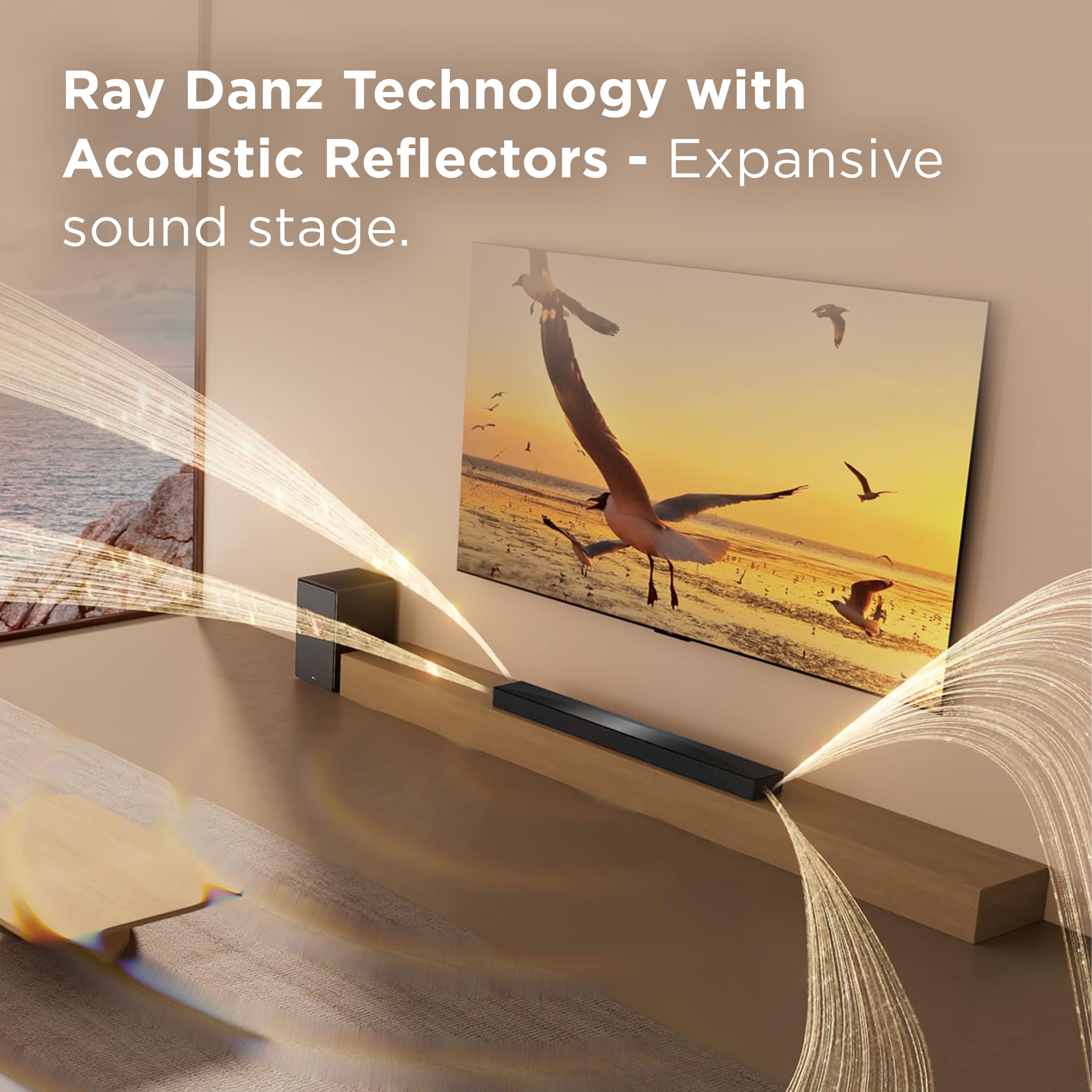 Ray Danz Technology with Acoustic Reflectors - Expansive sound stage.