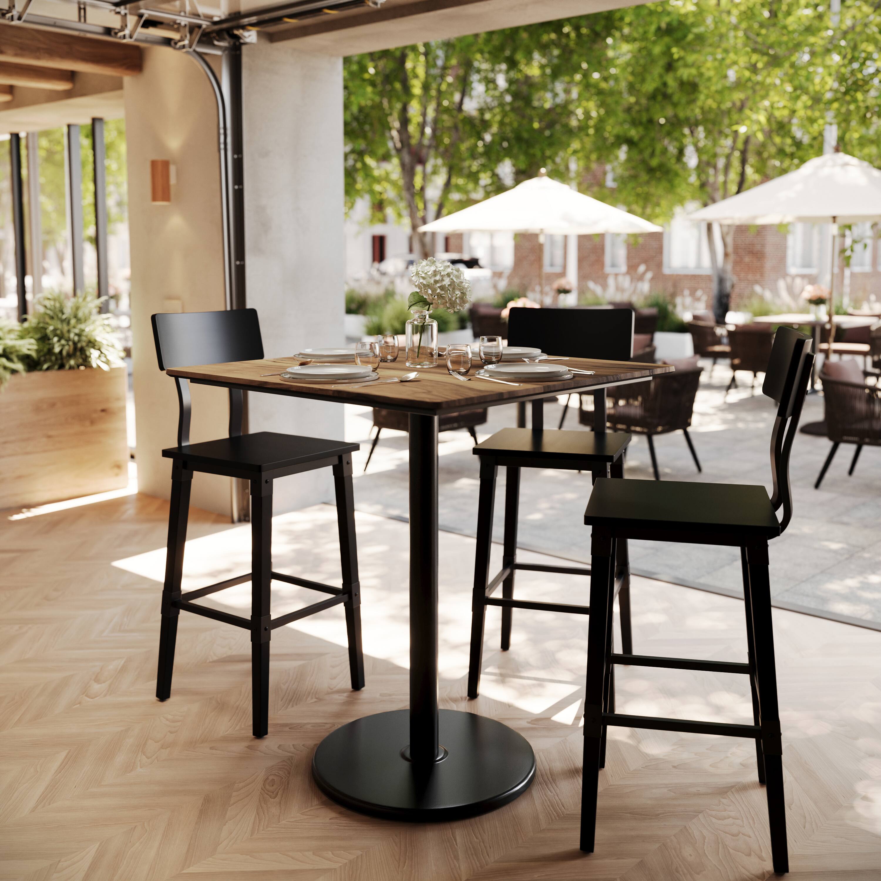 Alt View 1. Emma + Oliver - PureShield Tabletop with Seam-Free Surface Innovation and Bar Height Base - Natural/Black Base.