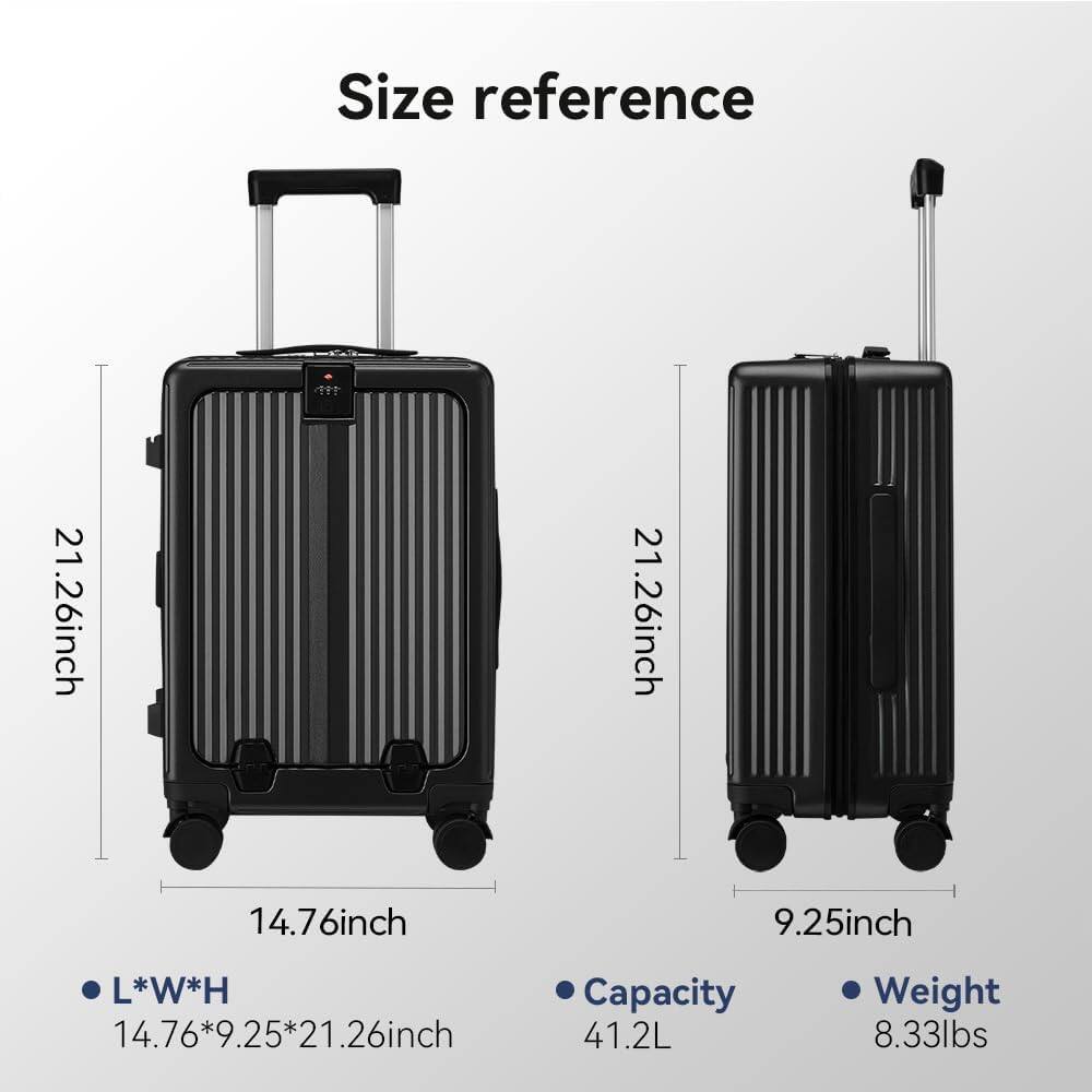 Size reference: 21.26inch x 14.76inch x 9.25inch  
L*W*H: 14.76*9.25*21.26inch  
Capacity: 41.2L  
Weight: 8.33lbs