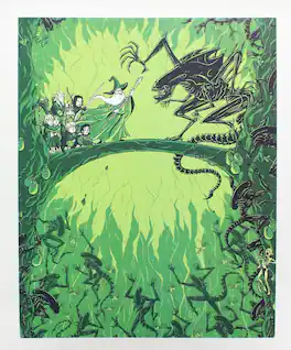 Nerd Block - Lord of the Rings vs Aliens 8x10 Art Print by Fredrik Eden (Nerd Block) - Green