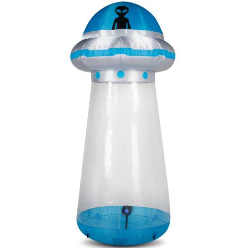 Alt View 1. Winado - 9FT Halloween Inflatable UFO Decoration with Build-in LED Lights, Blow Up for Holiday Outdoor Indoor Lawn Garden Yard - Blue.