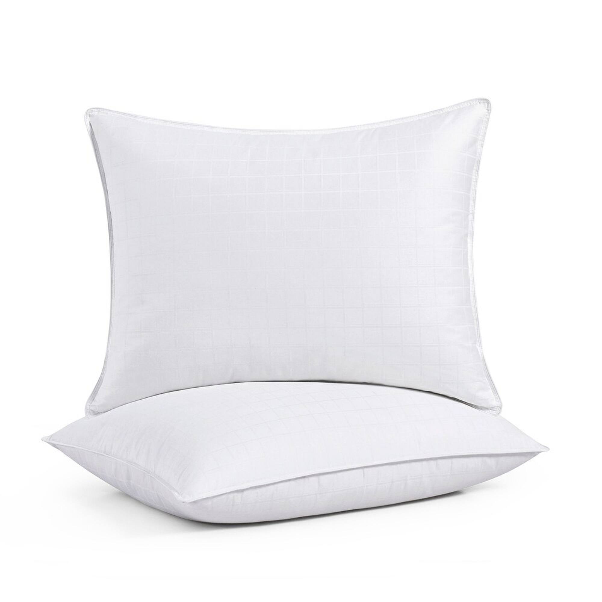 Angle. Peace Nest - Peace Nest Down Bed Pillow with Pillow-in-a-Pillow Design, 300TC Cotton & Medium Support - White.