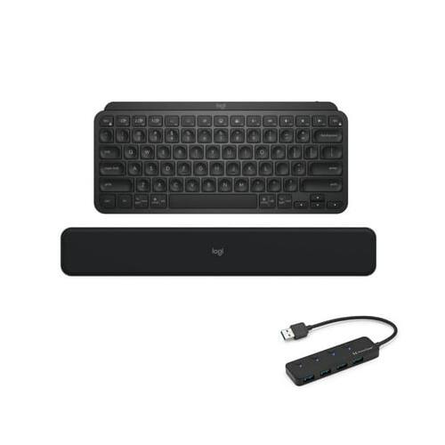 Angle. Logitech - Logitech MX Keys Mini Wireless Illuminated Keyboard Bundle with Accessories - Black.