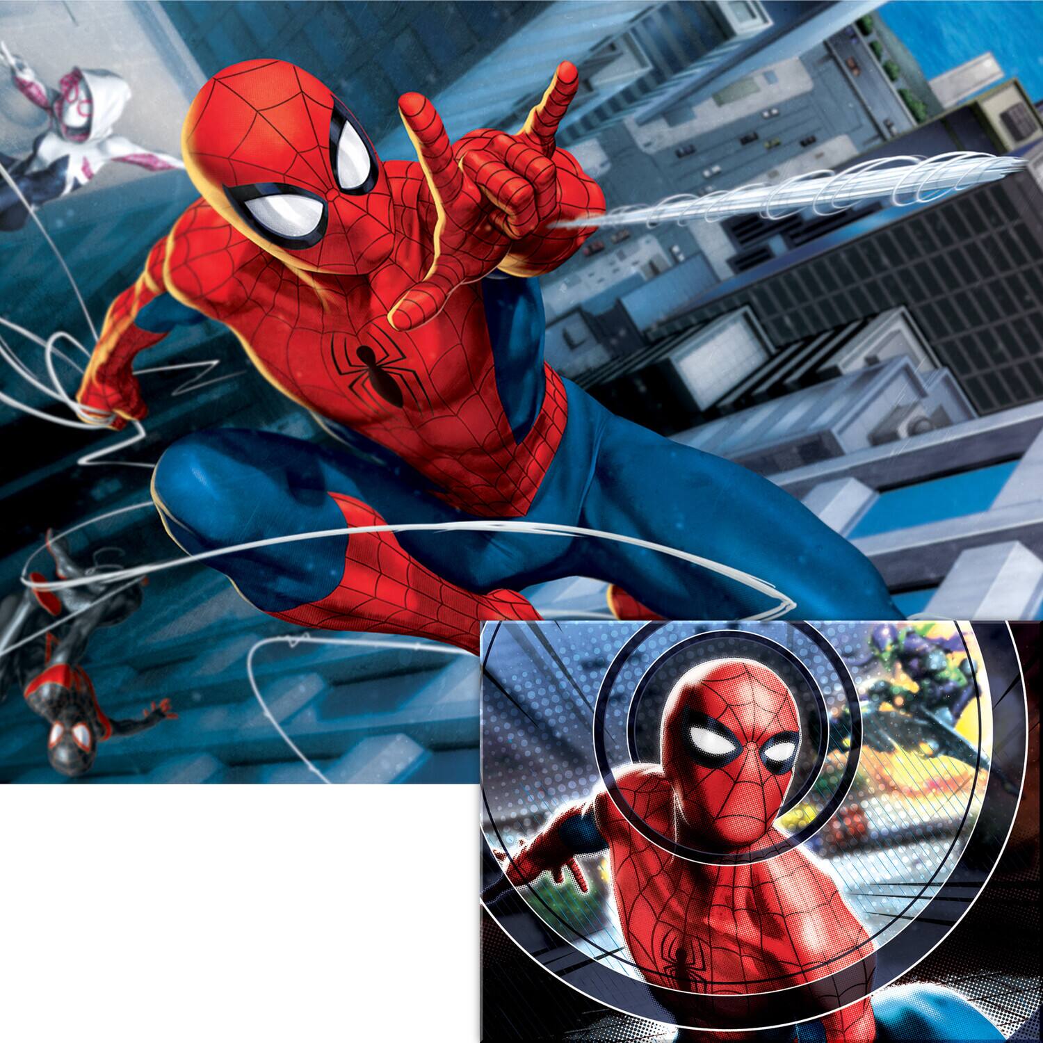 Alt View 1. PopMarket - Marvel Spider-Man Spider-Verse Trio Web Shooting 500pc 24x18 in 3D/2D Double-Sided Puzzle   - COLLECTIBLES - Multicolor.