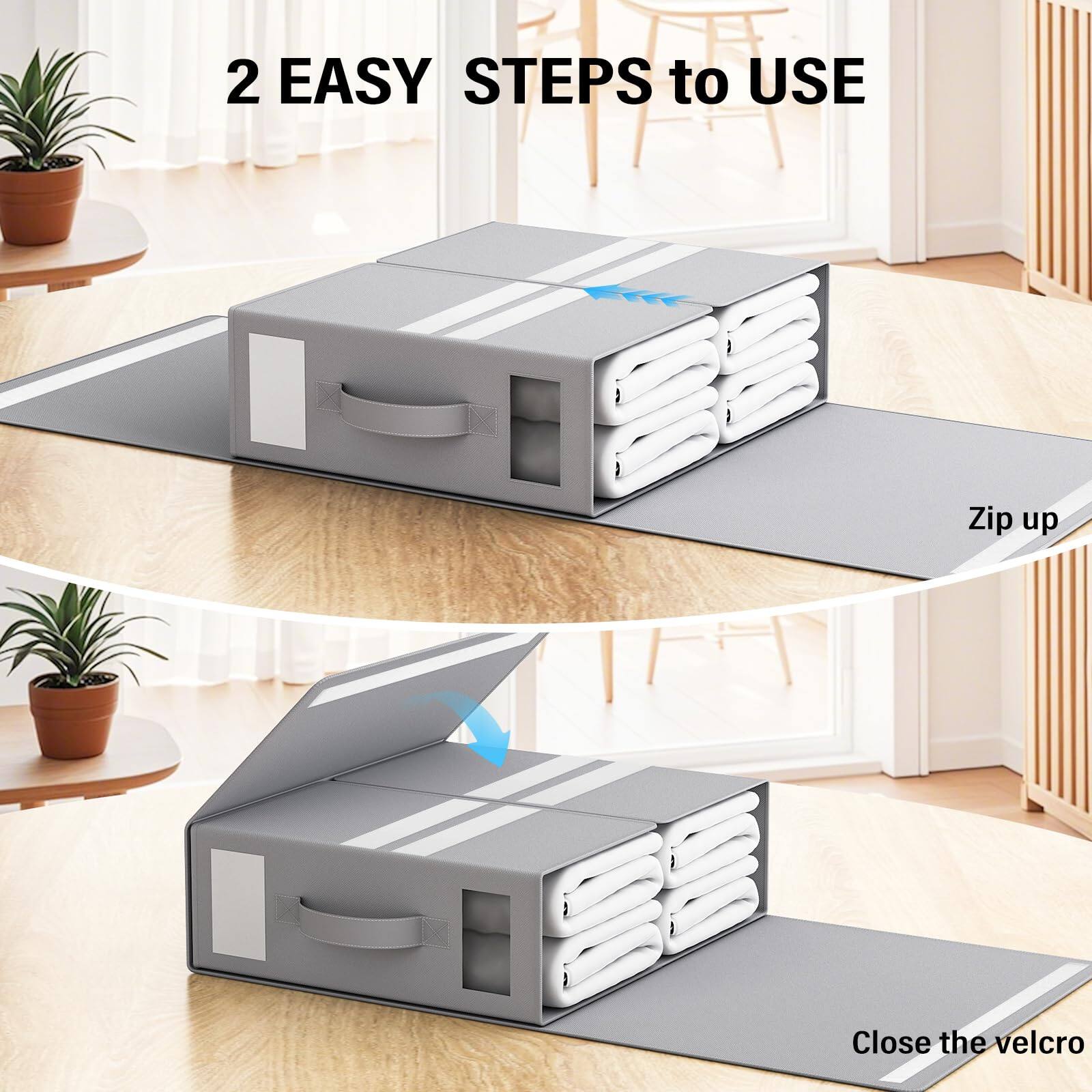 2 EASY STEPS to USE

1. Zip up
2. Close the velcro