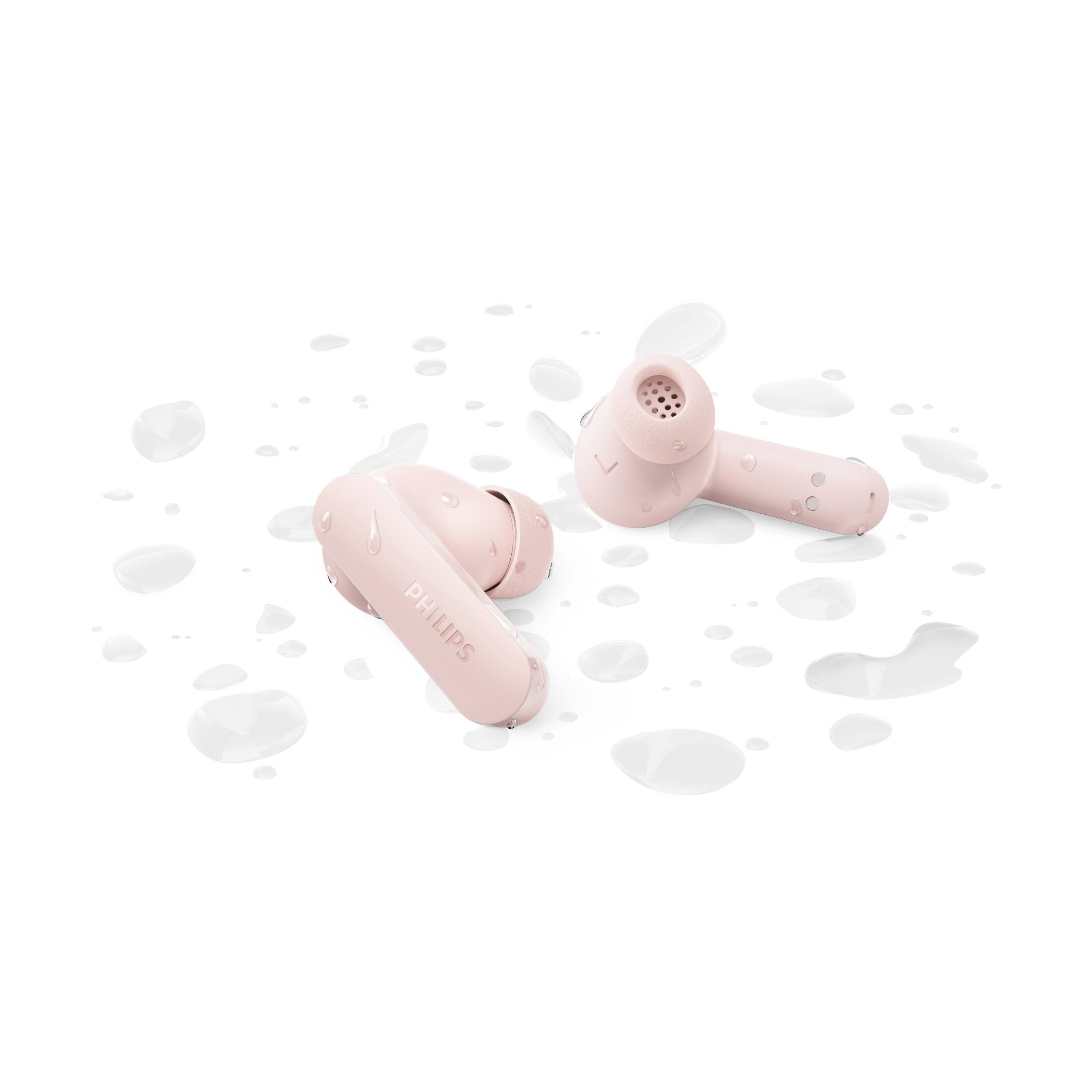 Angle. Philips - TAT2100 True Wireless In-Ear Bluetooth Earbuds with 4-Mic Technology, 36H Playtime - Pink.