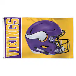 WinCraft - Minnesota Vikings 3' x 5' Helmet Deluxe Single-Sided Flag - Multicolor