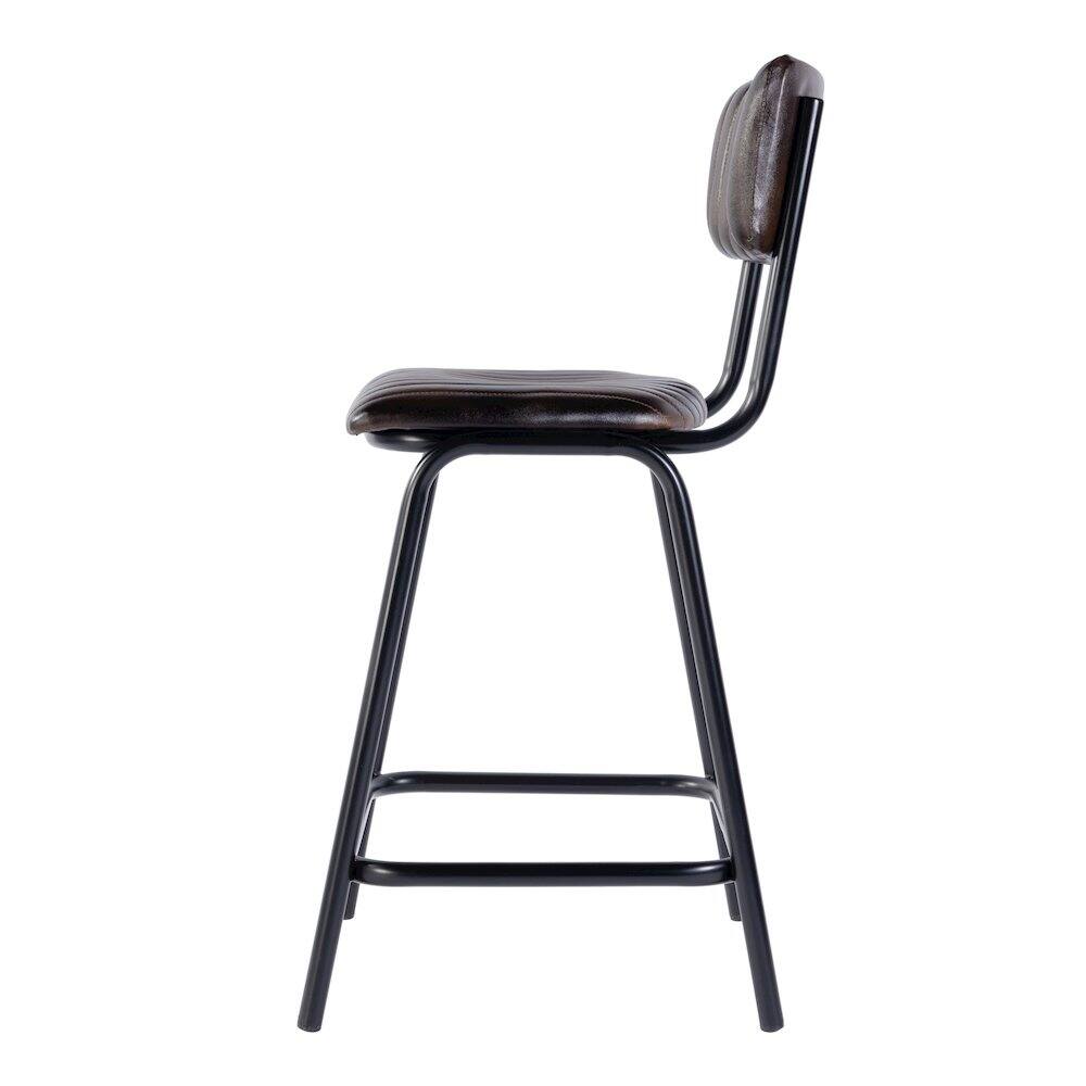 Left. Butler Specialty - Waylon 31.5 in. Seat Height Leather Bar Height Stool - Black,Brown.