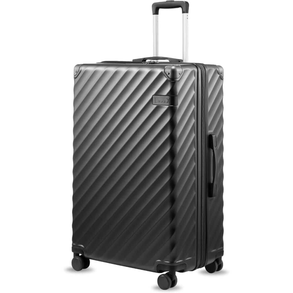 LUGGEX - 28 Inch Luggage with Spinner Wheels Expandable Hardside Large Checked Suitcase - LX-ZX - Black