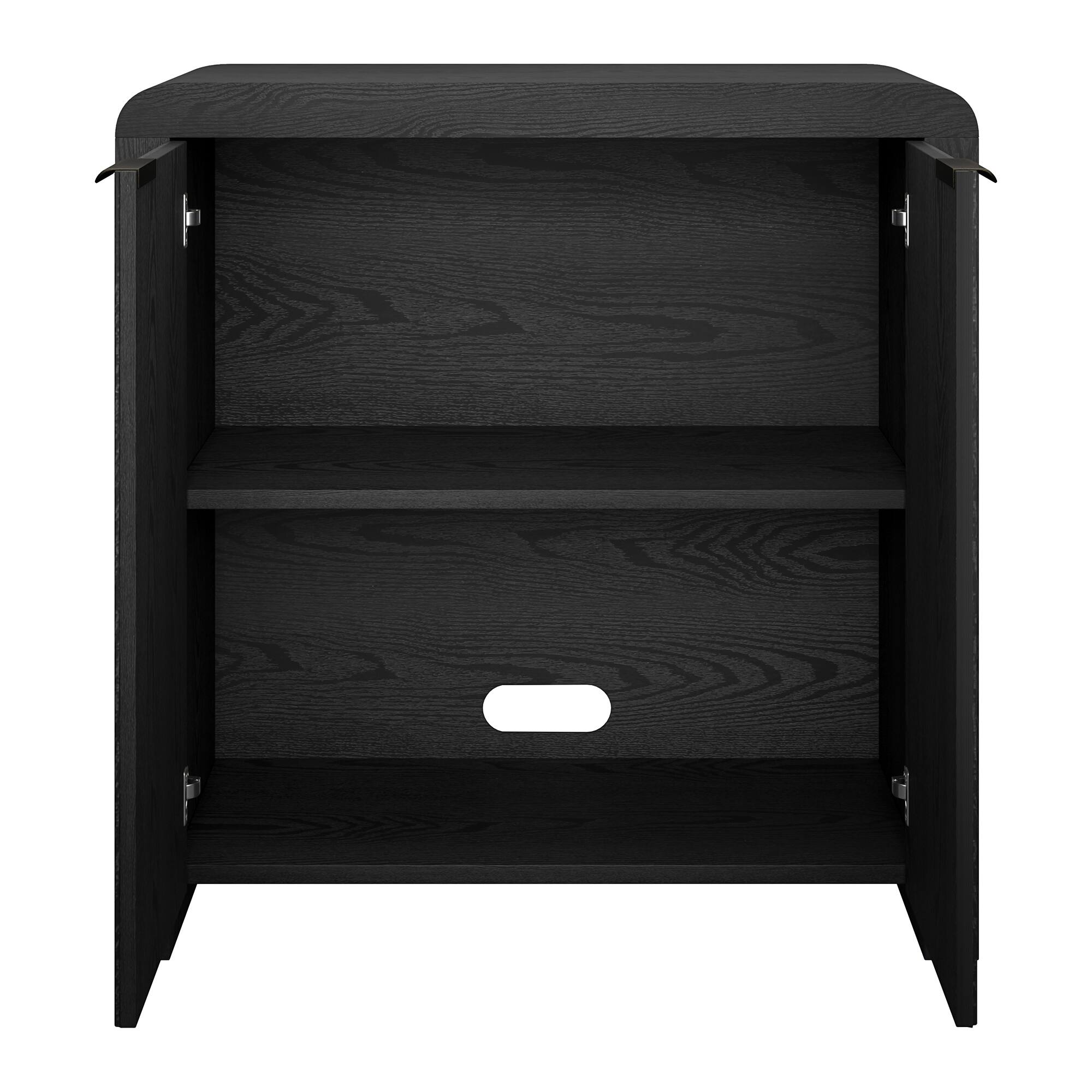 Alt View 1. Hudson&Canal - Preston 32" Wide Rectangular Fluted Accent Cabinet - Black.
