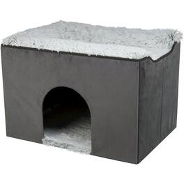 TRIXIE - Harvey Velvety Indoor Condo, Foldable Hideaway, for Cats and Small Dogs - Gray