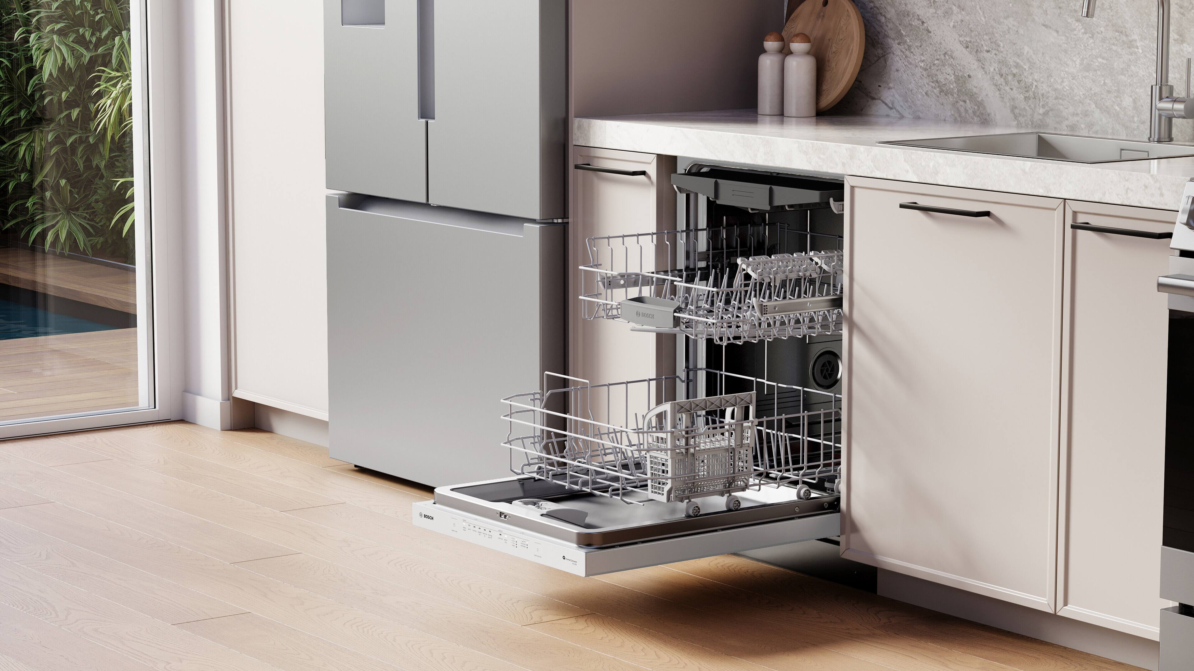 Alt View 7. Bosch - 300 Series 24" Top Control Smart Built-In Tub Dishwasher with 3rd Rack and Zone Wash, 46 dBA - White.