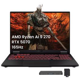 ASUS - TUF A16 16" WUXGA Gaming Laptop,AMD Ryzen AI 9 270,GeForce RTX 5070,64GB DDR5,4TB SSD+160GB Dock Set,Win 11 - Gray