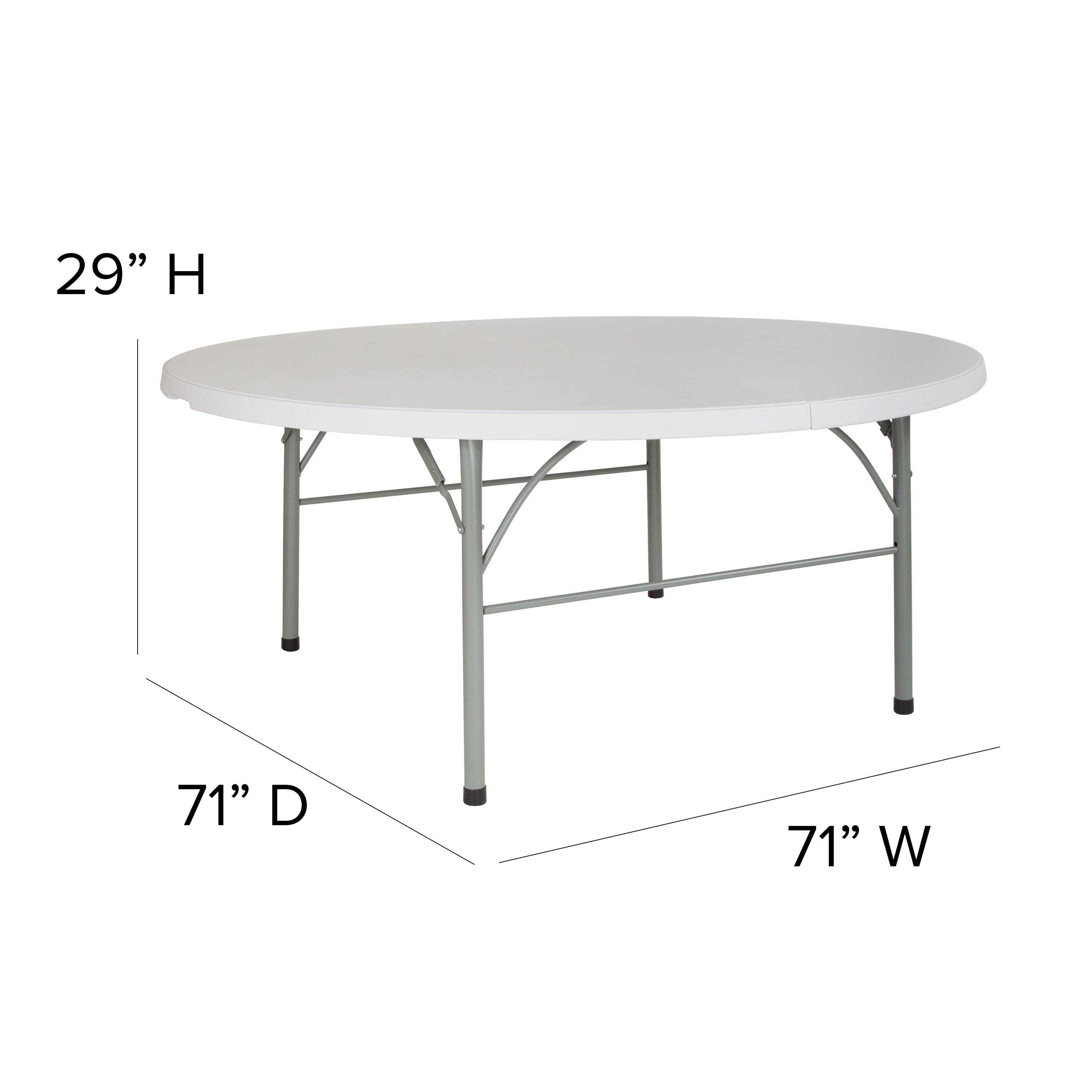 Alt View 12. Alamont Home - Stonewall 6-Foot Round Bi-Fold Granite White Plastic Event Folding Table with Handle - Granite White.