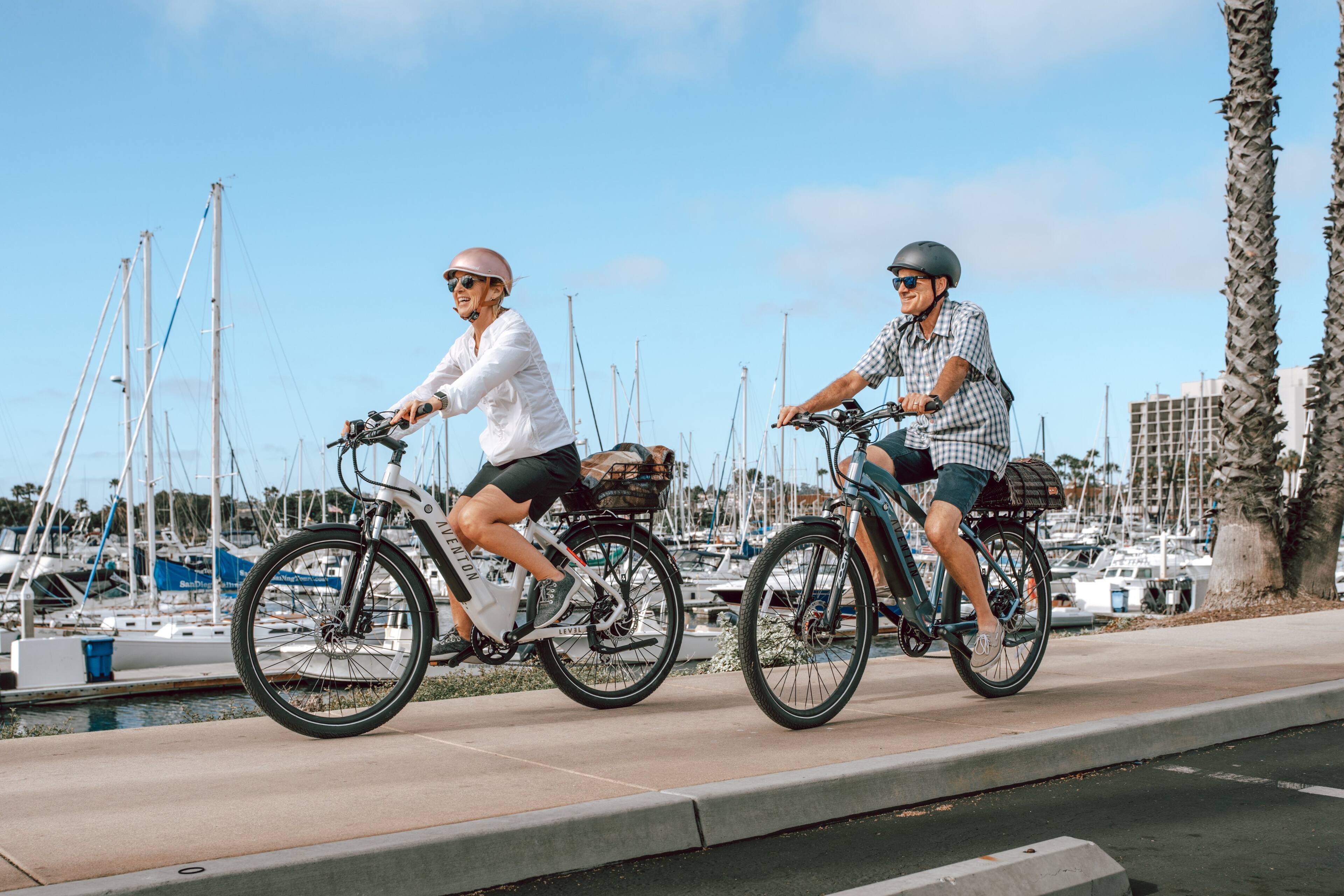 Alt View 15. Aventon - Level.2 Commuter Step-Over eBike w/ up to 60 miles Max Operating Range and 28 MPH Max Speed - Glacier Blue.