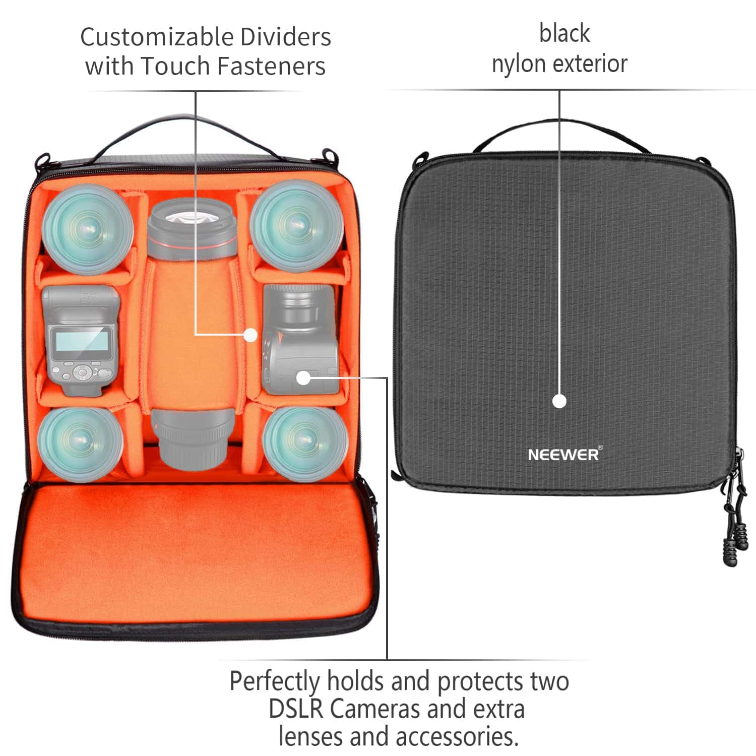 Neewer Flexible Camera Bag Insert Padded Organizer for DSLR