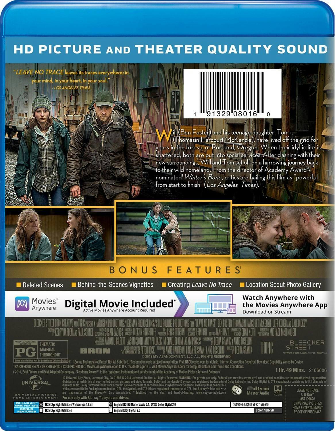 Back. Leave No Trace (Blu-ray + Digital HD) [Blu-ray].