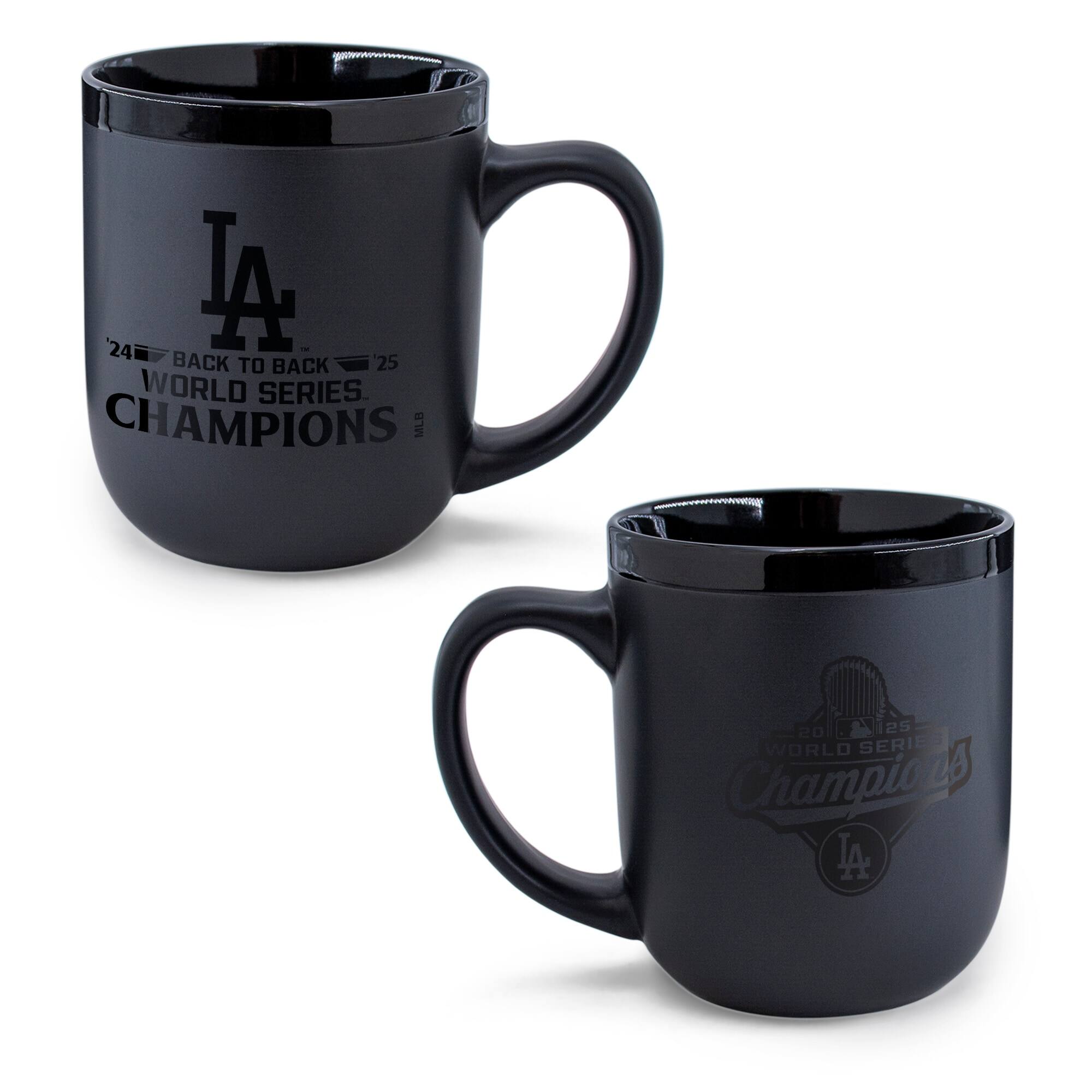 Alt View 2. WinCraft - Los Angeles Dodgers Back-To-Back World Series Champions 17oz. Ceramic Coffee Mug - Multicolor.