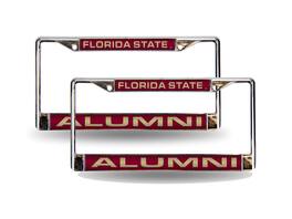 Rico Industries - Florida St Seminoles Alumni Chrome Metal (Set of 2) Laser Cut License Plate Frames - Multi
