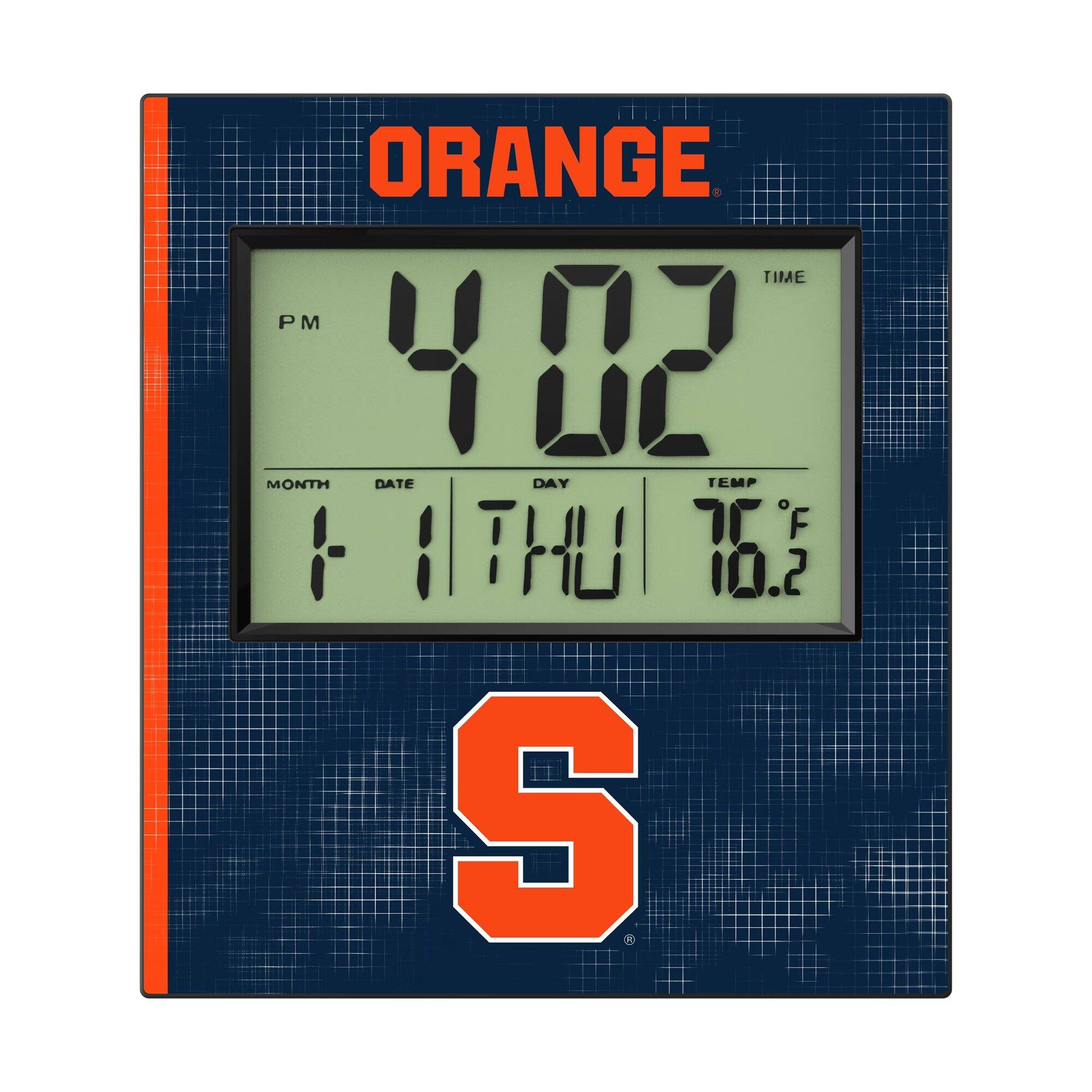 ORANGE  
PM 4:02  
MONTH 1 DATE 11 DAY THU TEMP 76.2°F  
TIME 10:2  
S