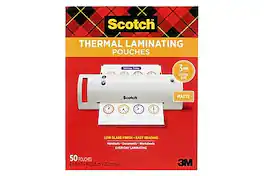 Scotch - Scotch® Matte Thermal Laminating Pouches, Letter Size, 3 Mil, 50/Pack (TP3854-50M) - Clear