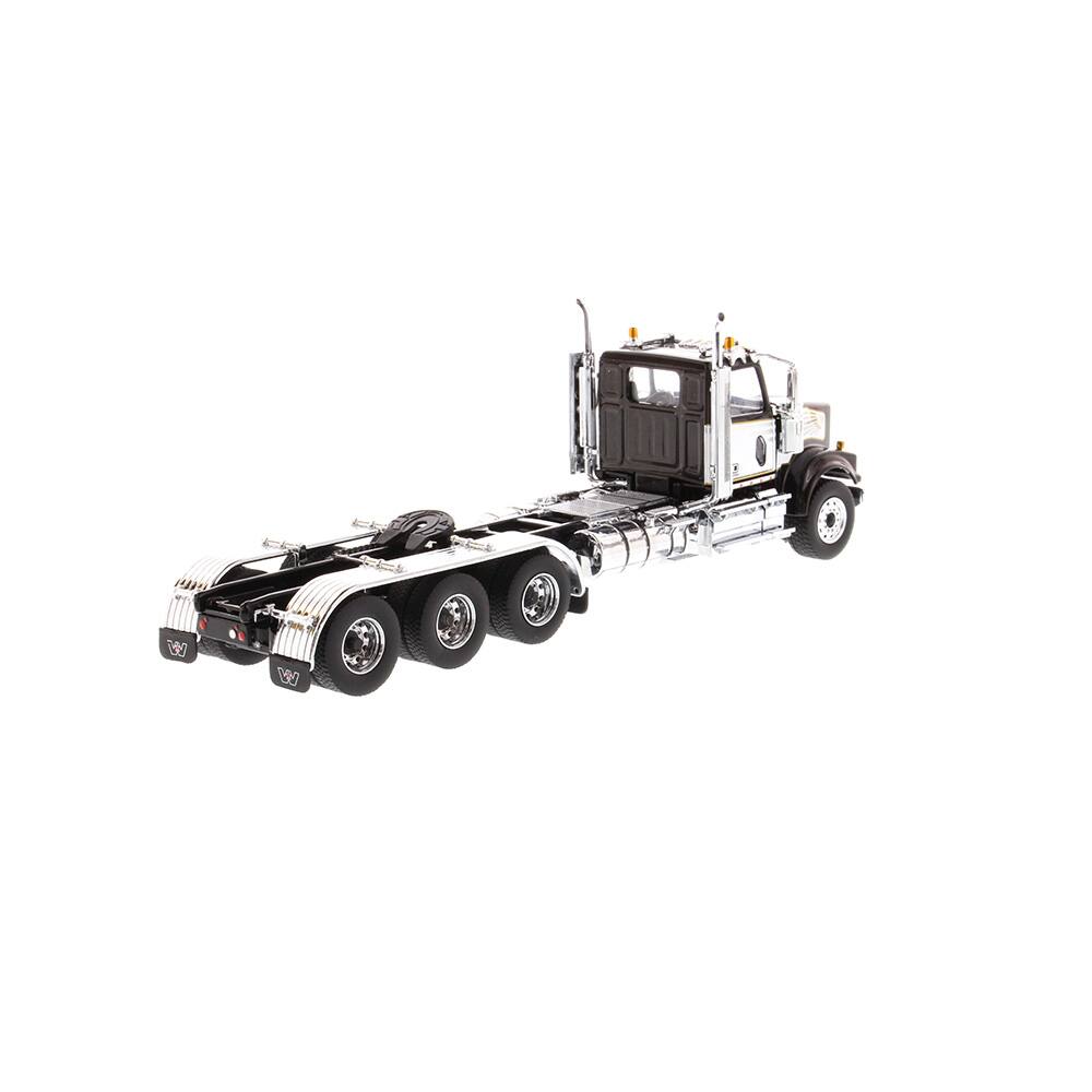 Back. Diecast Masters - Western Star 4900 SF Tridem Day Cab Truck Tractor Black "Transport Series" 1/50 Diecast Model by Diecast Masters - Black.