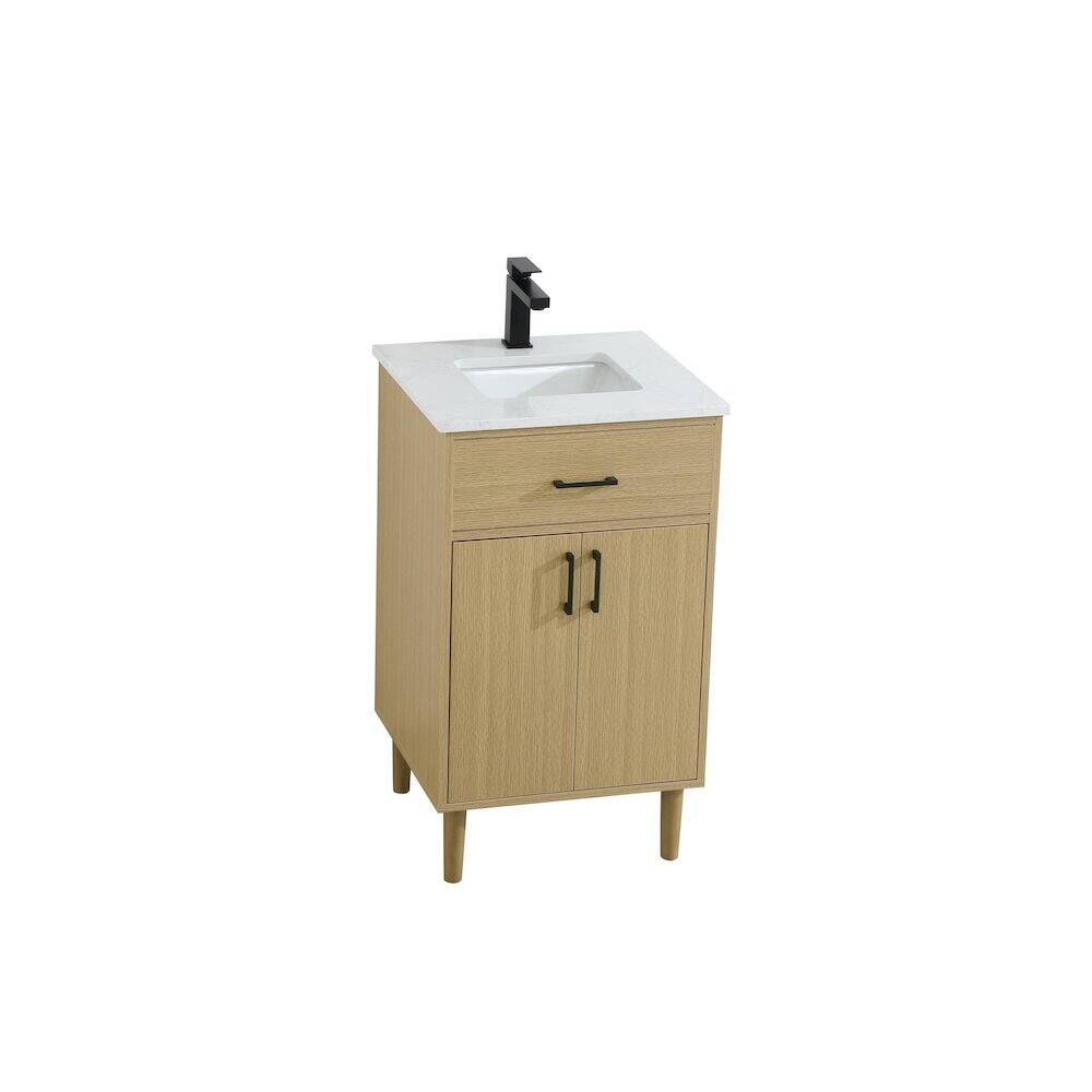 Alt View 2. Elegant Kitchen and Bath - Chandler 20 Inch Single Bathroom Vanity In Honey Brown - Honey Brown.