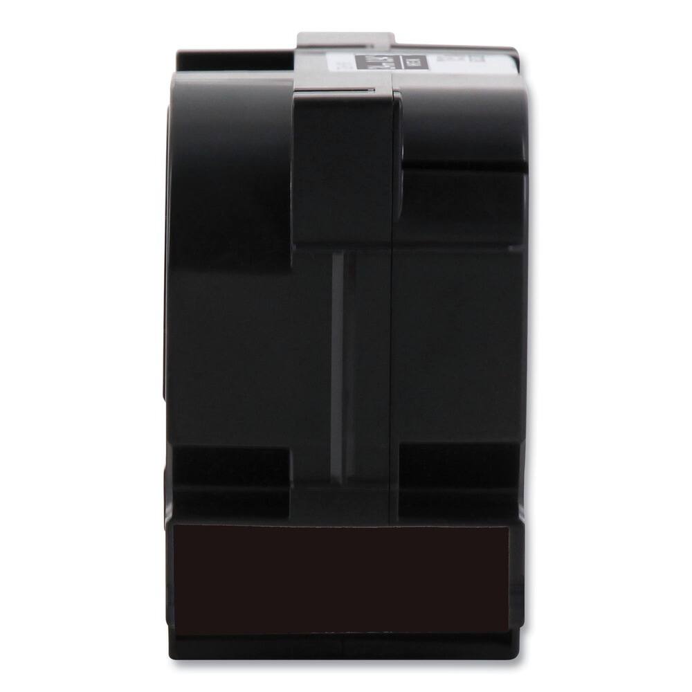 Left. Brother - Brother P-Touch TZEM365 TZe 1.4 in. x 26.2 ft. Standard Adhesive Laminated Labeling Tape - White on Matte Black - Black.