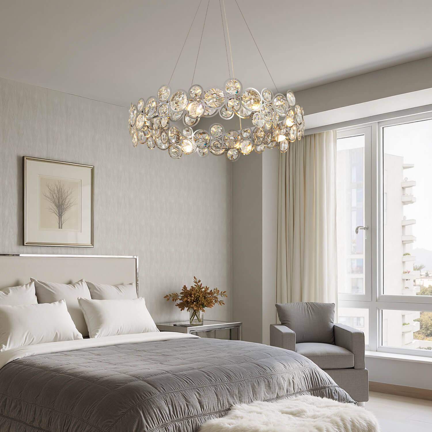 Alt View 1. Siljoy - Opal Unique Elegance Crystal Chandelier.