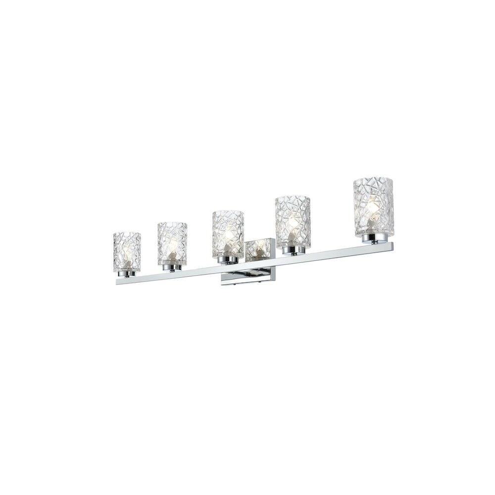 Left. Living District - Cassie 41 inch Wall Sconce in Chrome - Chrome And Clear.