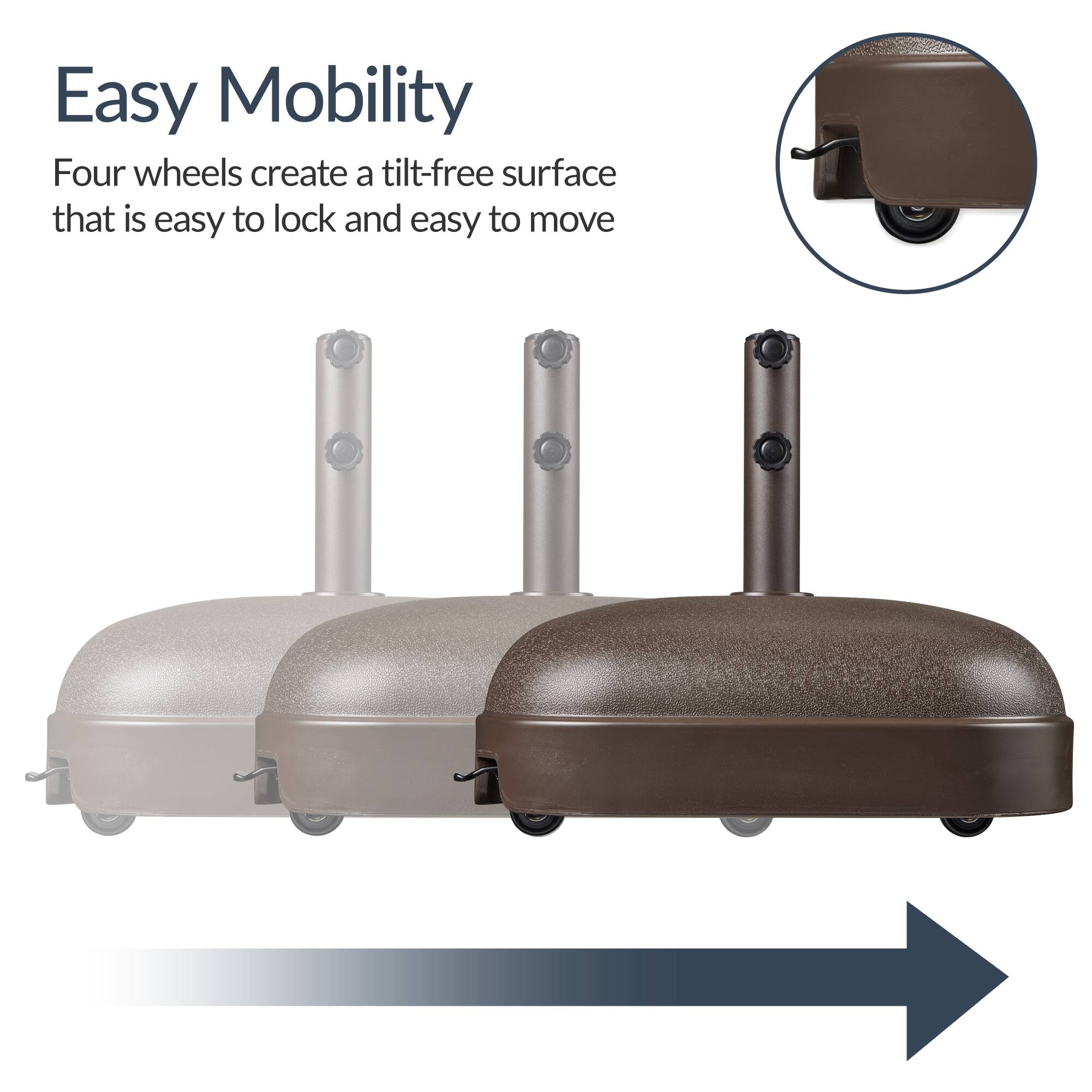 Easy Mobility

Four wheels create a tilt-free surface that is easy to lock and easy to move