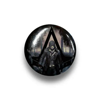Front. Just Funky - Assassin's Creed Syndicate Jacob Frye 1.25" Button - Grey.