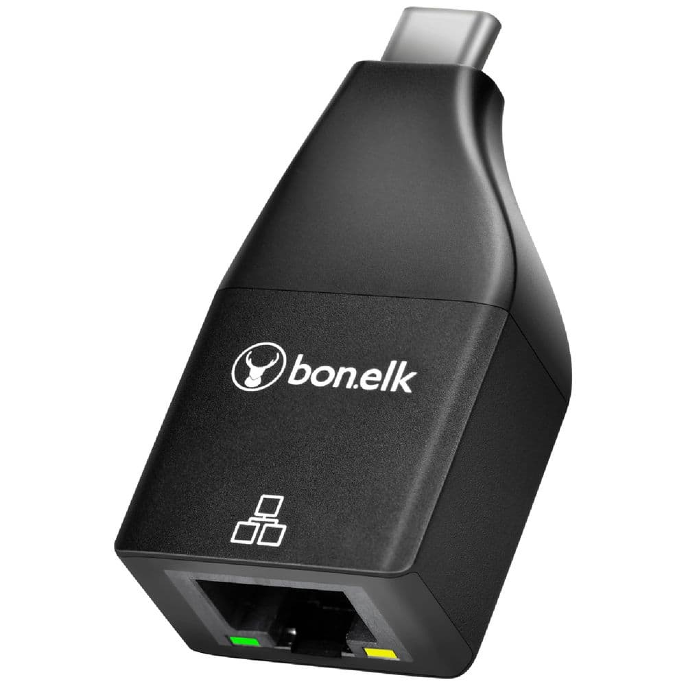Bonelk - Compact USB-C to RJ45 Gigabit Ethernet Adapter - Black