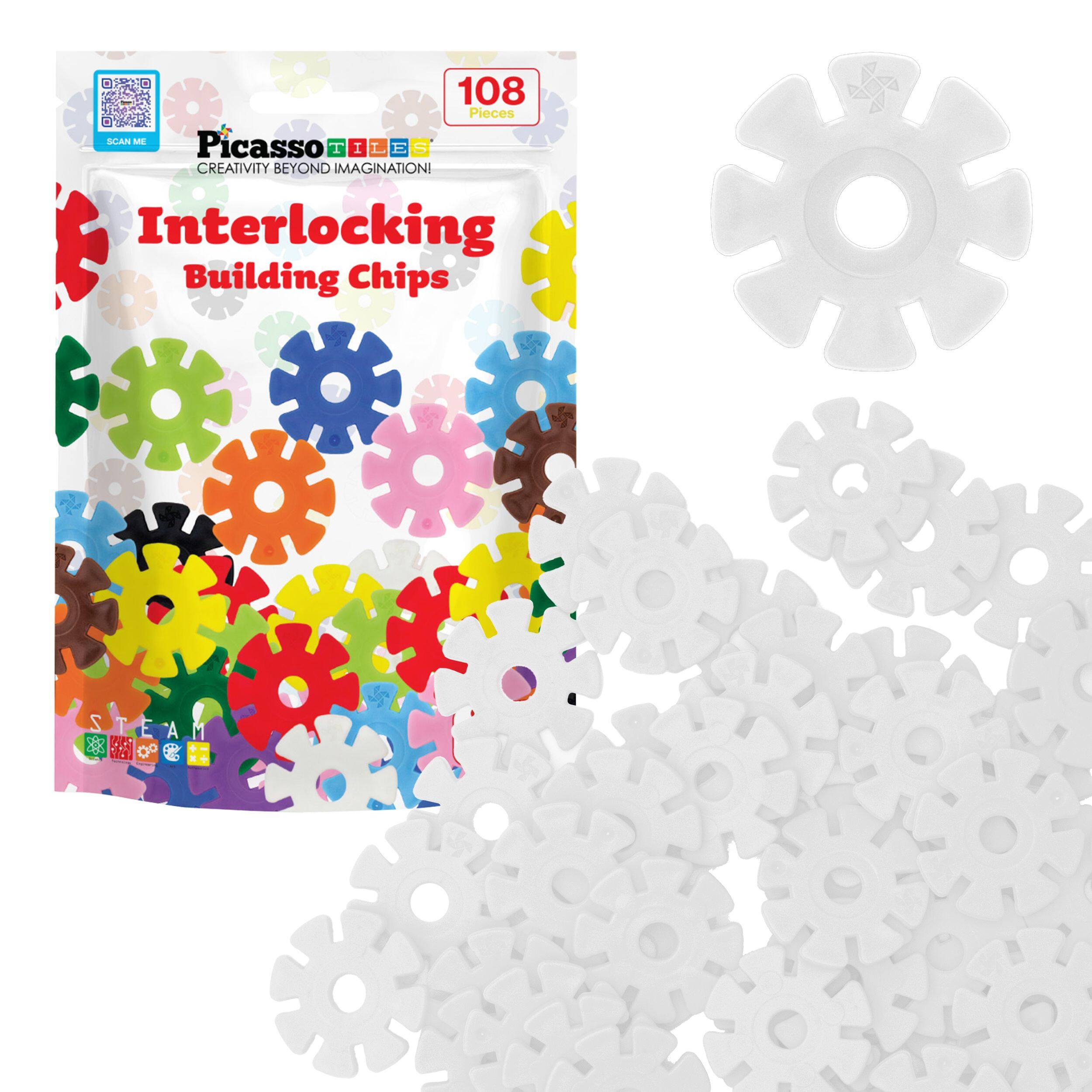 108 Pieces  
Picasso Tiles  
Creativity Beyond Imagination!  
Interlocking Building Chips  
STEAM