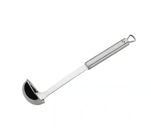 Front. Kuchenprofi - Parma Sauce Ladle, 18/10 Stainless Steel, 2 fl. oz., 12-Inch - Silver.