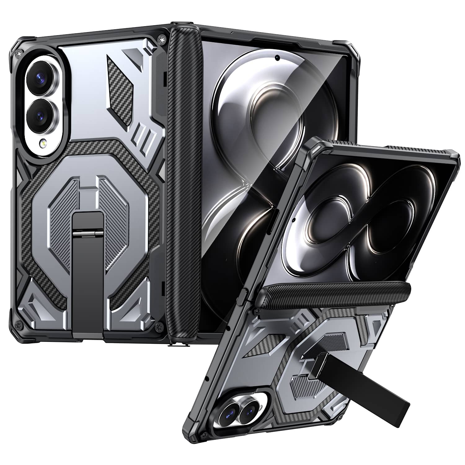 Dteck - Heavy Duty Rugged Magnetic Case For Samsung Galaxy Z Fold8, Foldable Kickstand Shockproof Hinge Protection Cover - Gray price history on PriceWatchPro