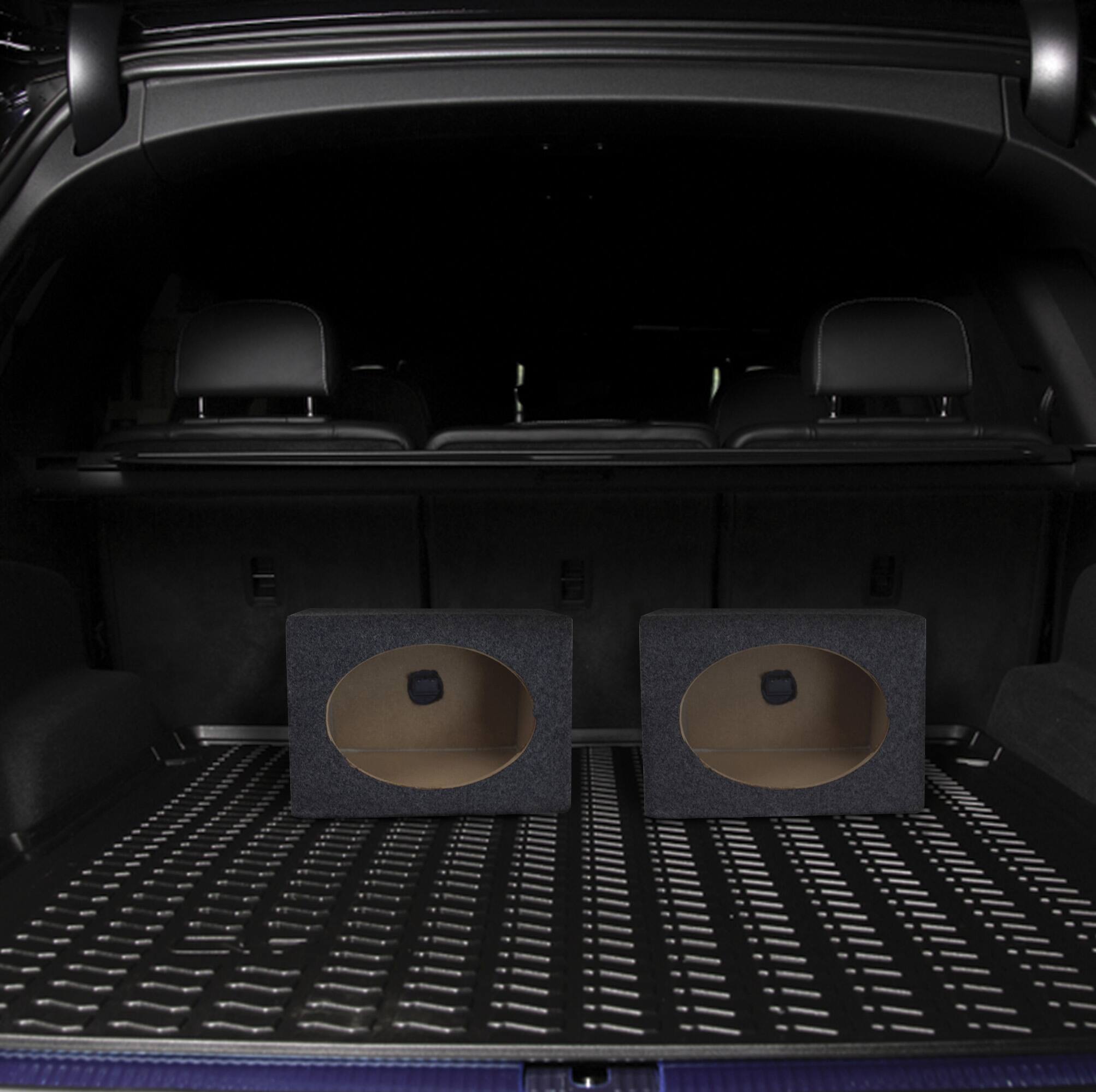 Alt View 2. QPower - QPower Angled Style 6 x 9 Inch Car Audio Speaker Box Enclosures, 2 Speaker Boxes - Black.