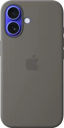 Front. Apple - iPhone 16 Silicone Case with MagSafe - Stone Gray.