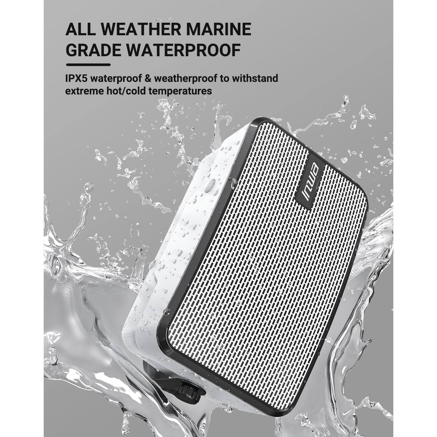ALL WEATHER MARINE GRADE WATERPROOF

IPX5 waterproof & weatherproof to withstand extreme hot/cold temperatures