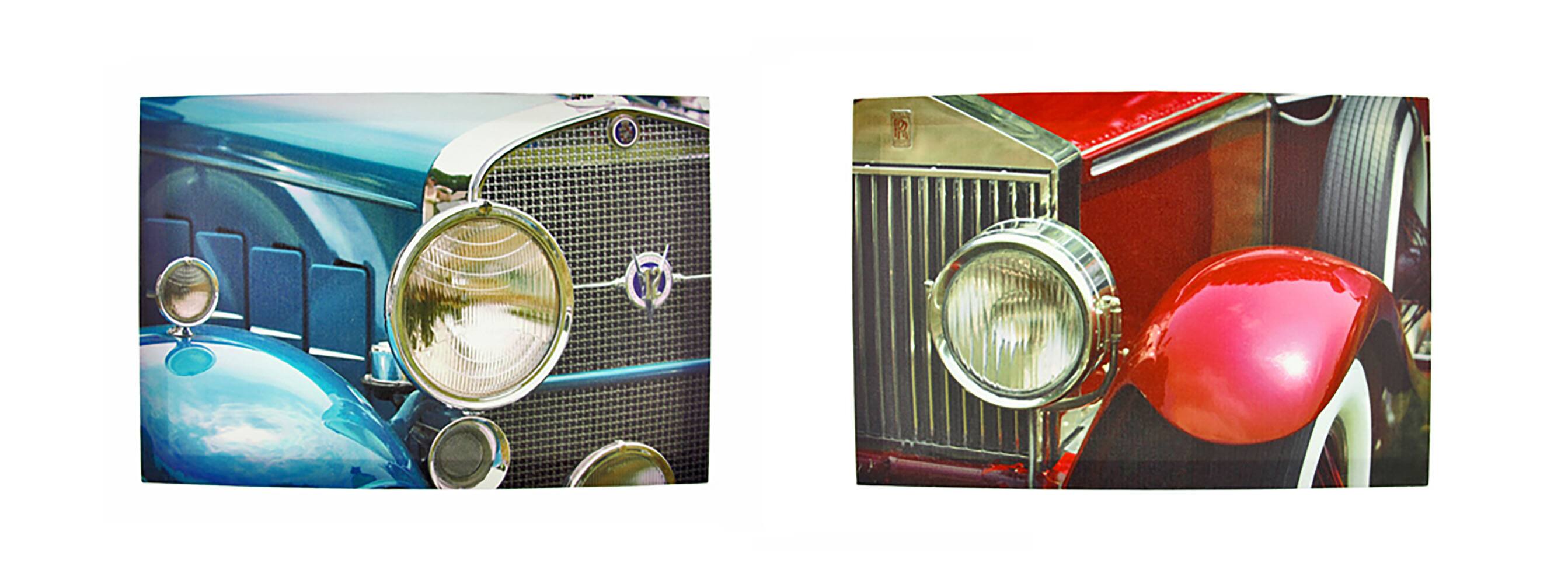 Zeckos - Pair of Classic Cars Printed Canvas Wall Hangings - Multicolored