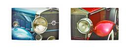 Zeckos - Pair of Classic Cars Printed Canvas Wall Hangings - Multicolored
