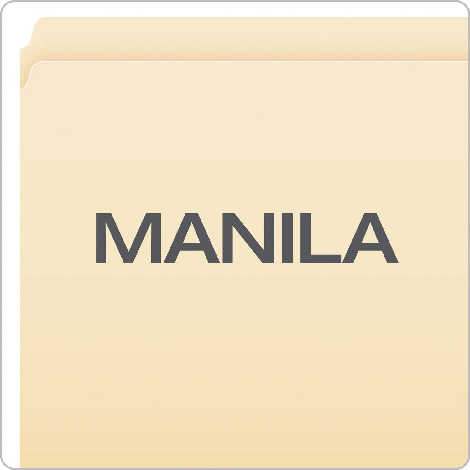 Left. Tops Business Forms - Manila File Folders, Straight Tabs, Letter Size, 0.75" Expansion, Manila, 100/Box.
