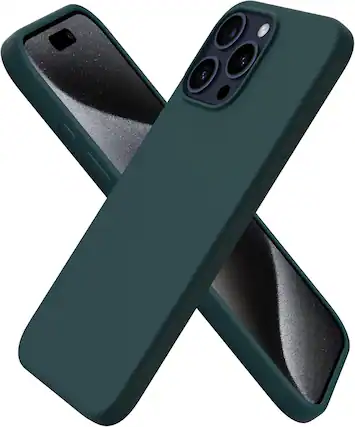 Front. Ornarto - ORNARTO Compatible with iPhone 15 Pro Max Case 6.7", Slim Liquid Silicone Full Covered Protective Cover-Olive Green - Olive Green.