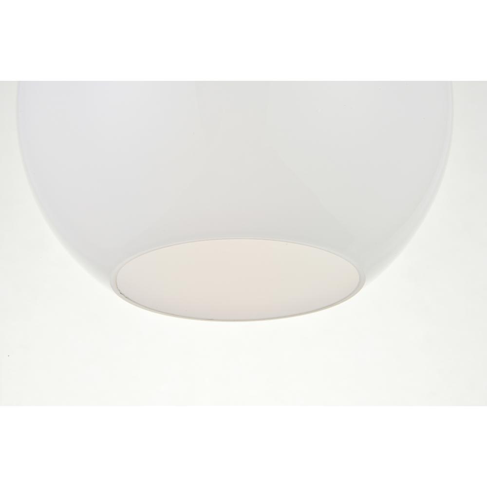 Alt View 1. Living District - Baxter 1 Light Black Flush Mount With Frosted White Glass - Black And Frosted White.