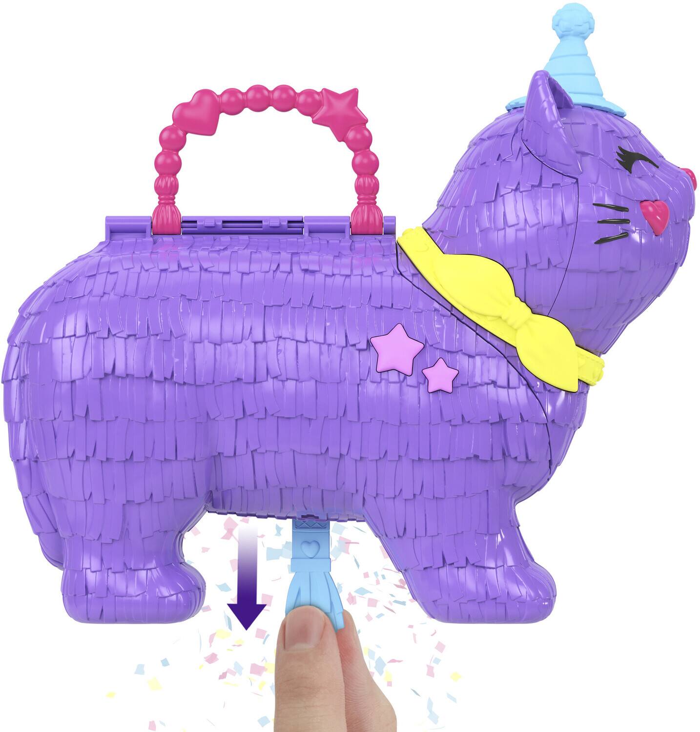 Alt View 4. Mattel - Mattel - Polly Pocket Celebration Kitty Large Piñata Compact   - Collectibles - Multicolor.