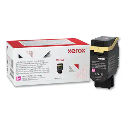xerox
High-Capacity Magenta Toner Cartridge
Cartouche de toner magenta haute capacité
Cartuccia toner magenta ad alta capacità
Hochleistungs-Tonerpatrone Magenta
Cartucho de toner magenta de alta capacidad
Cartucho de toner Magenta de alta capacidade
Пыльниковый тонер-картридж большой емкости
Xerox® C410 Color Printer
Xerox® VersaLink® C415 Color Multifunction Printer
www.xerox.com
M