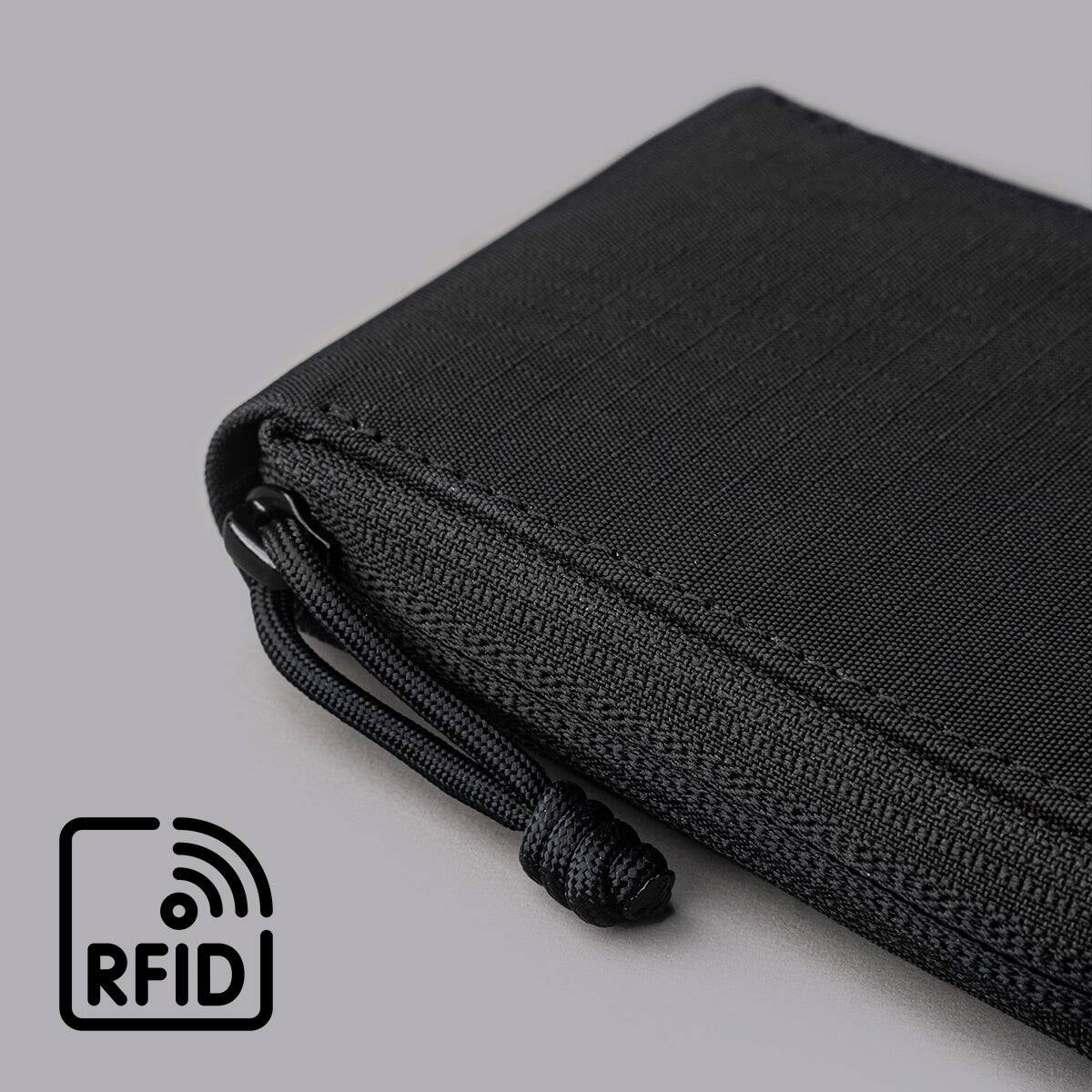 Alt View 5. ALPAKA - Zip ID Wallet with ID Window, RFID Protection, Holds 10+ Cards, Zip-Around Closure, Gift-Ready Box - Green Axogrid 210D.