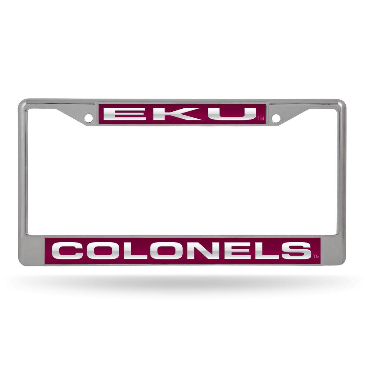 Eastern Kentucky EKU Colonels Chrome Metal License Plate Frame Holder